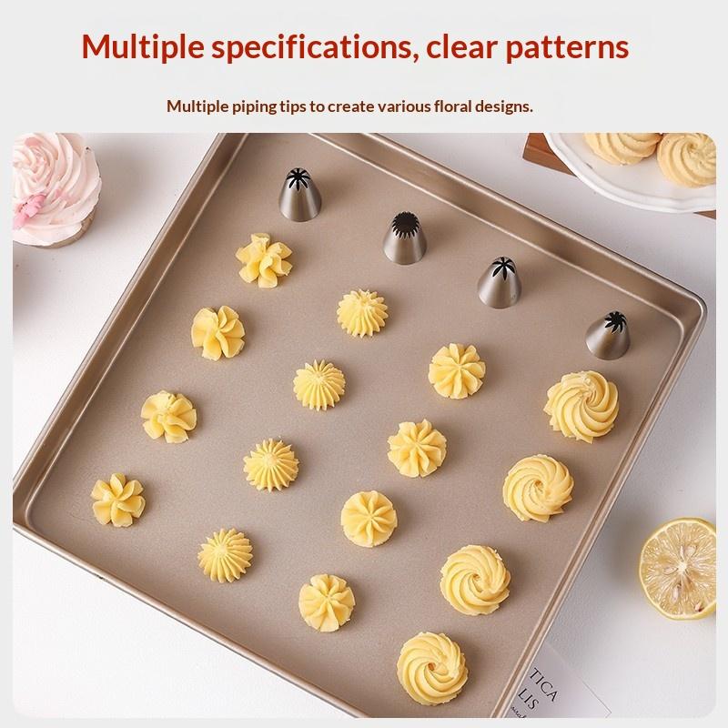 2D Icing Piping Tips Stainless Steel Pastry Nozzle Set for Cupcake Cake Decorating Home Baking Bakery Professional Use