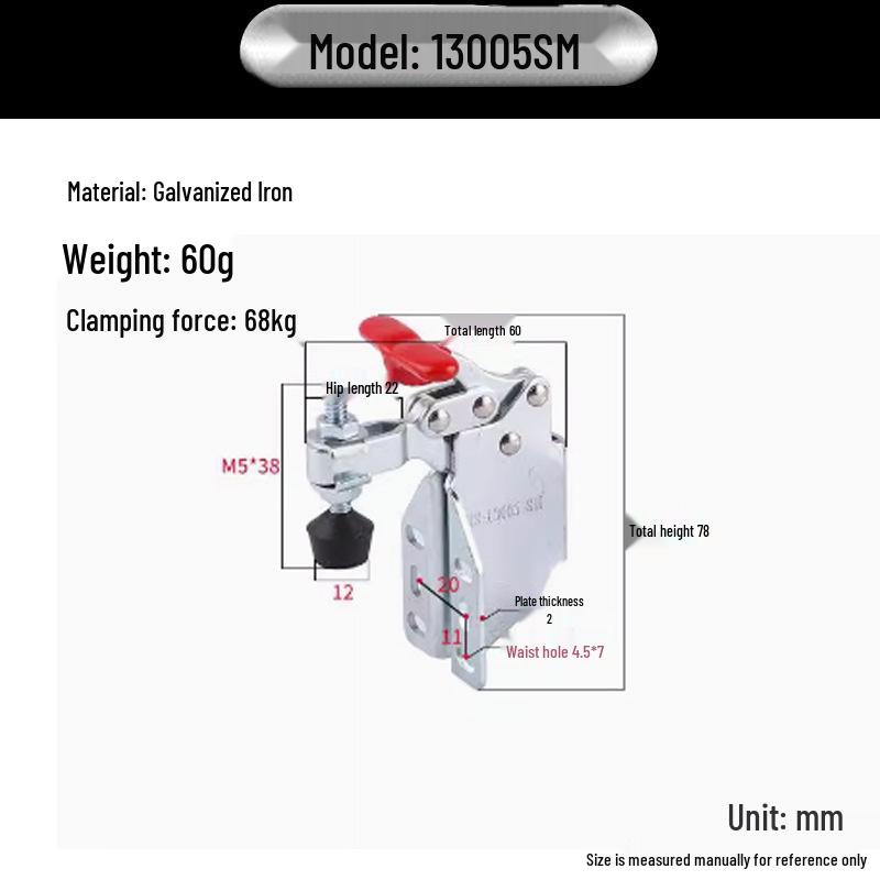 XB-101-A Adjustable 304 Stainless Steel Quick Latch Clamp for Workpiece Fixing