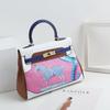 Borsa Kelli alla Moda Nuova con Fantasia a Cartoni Animati Vera Pelle di Mucca Primo Strato Borsa a Spalla Singola Diagonale da Donna