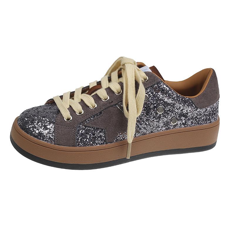 2025 Classic Old Little Dirty Shoes Women's Spring and Autumn Star Shoes Versatile Little White Shoes Flat Dirty Shoes Women's Board Shoes