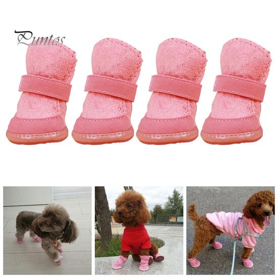 Pet Boots 1 Pair Shoes Thick Warm Anti-slip Prewalkers Walking Puppy Sneakers Dog Accessories