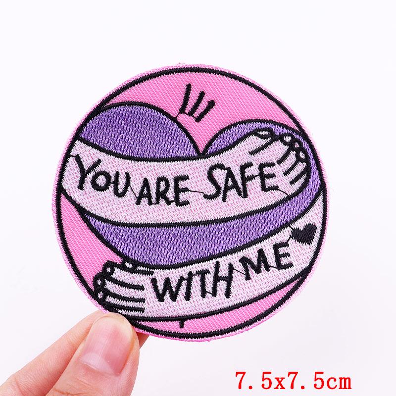 Cartoon Cup/Letter Slogan Embroidered Patches Hats Jackets Embroidery DIY Iron On Patches For Clothing Thermoadhesive Patches