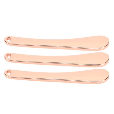3PCS Cosmetic Spatulas Zinc Alloy Makeup Scraper Kit Metal Scoops for Face Eye Cream Rose Gold