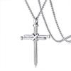 Stainless Steel Men's Punk Cross Pendant Necklace