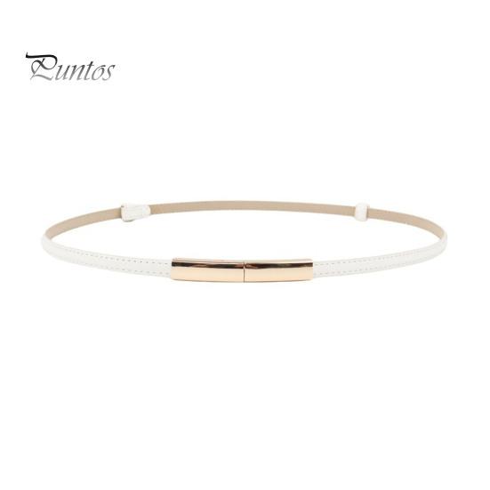 

Ремень женский из искусственной кожи, регулируемый, тонкий, с застежкой-кнопкой, декоративный пояс для платья, аксессуары для одежды белый