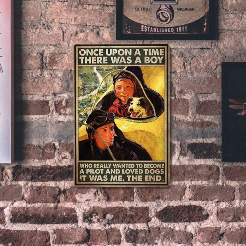 

Vintage Metal Poster Retro Airplane Pilot Tin Sign for Bar Garage Cafe