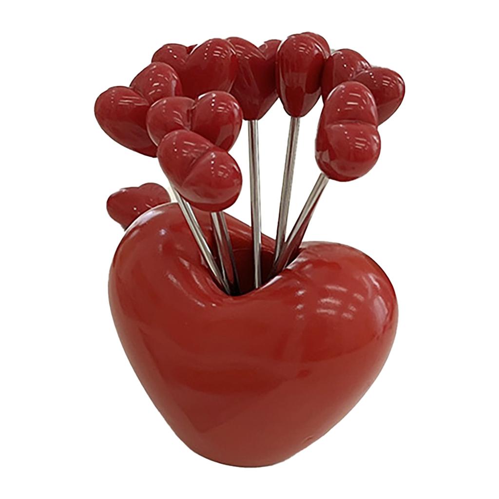 5Pcs Fruit Fork Set Cute Shape Multipurpose Stainless Steel Fruit Forks Food Pick Forks with Holder
