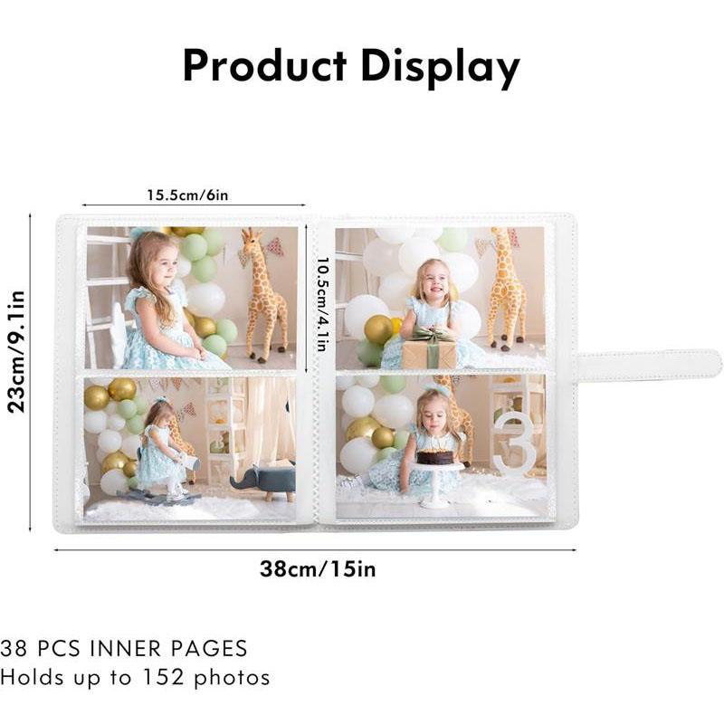 6x4 Photo Album – 152 Pockets Vegan Leather Cover Memory Album Book, Suitable for Family Wedding Boys Girls and Babies Storage