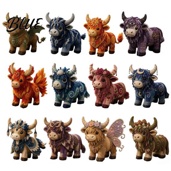 Handmade Gift Making Beginners DIY Sewing Kit Cow Patchwork Supplies Highland for Adults Fabric Doll
