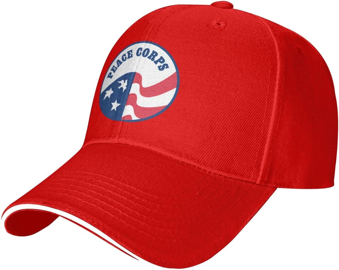 Peace Corps USA Flag Emblem Baseball Cap Casual Polyester Adjustable Sun Protection Baseball Hat Adult Adjustable