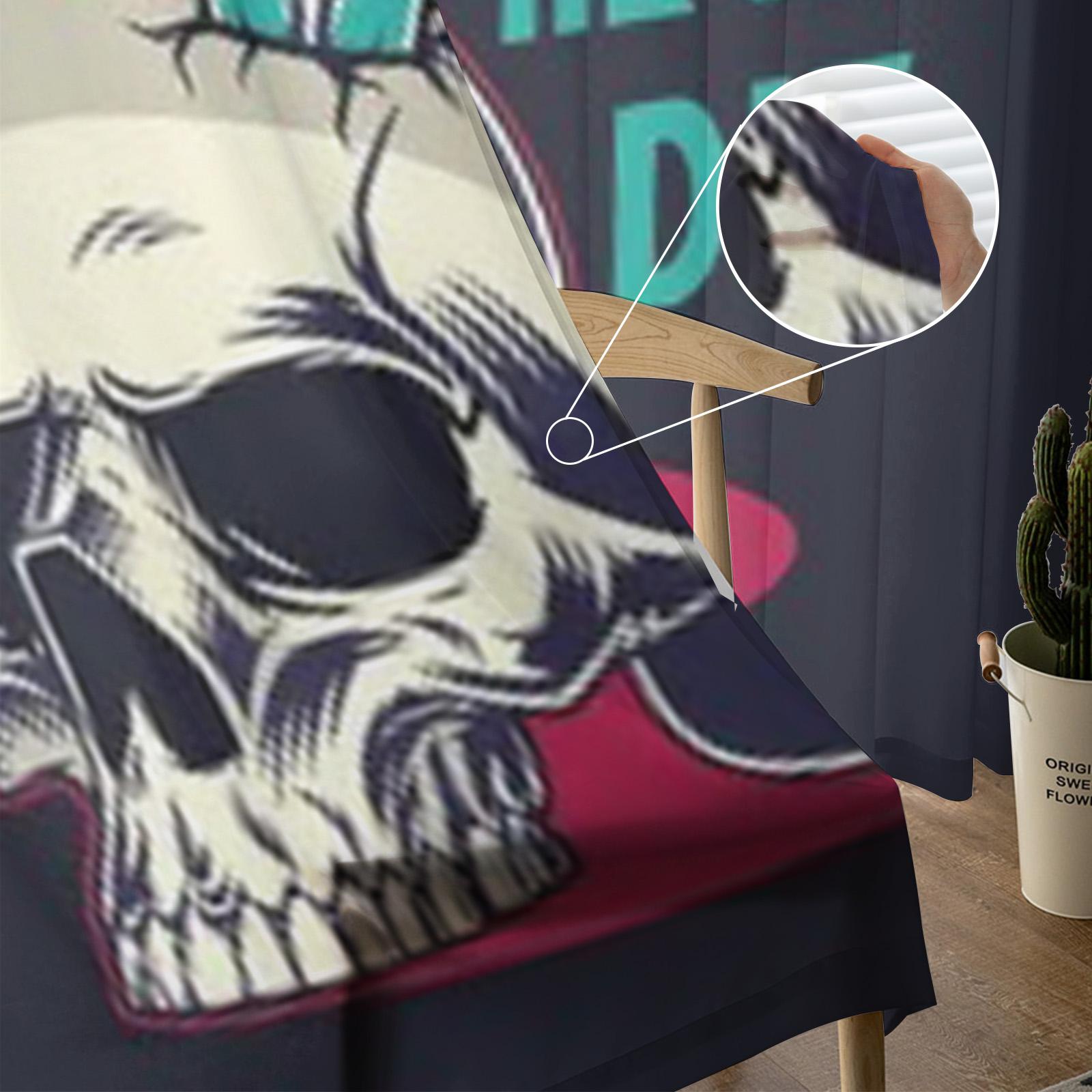 Тату салон Винтаж красочный череп шифон прозрачные шторы для гостиной спальня украшение — фото 5