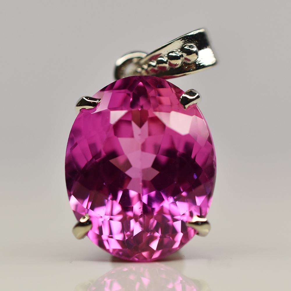 26.95 Ct Pink Tourmaline 925 Sterling Silver Natural Pendant CERTIFIED Gemstone my.pd.19-k