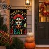 Weather Resistant Patio Banners Day of The Dead Garden Flag, 12x18 Inch Floral Skull Decorative Yard Sugar Ornaments Mexican Gothic Skeleton