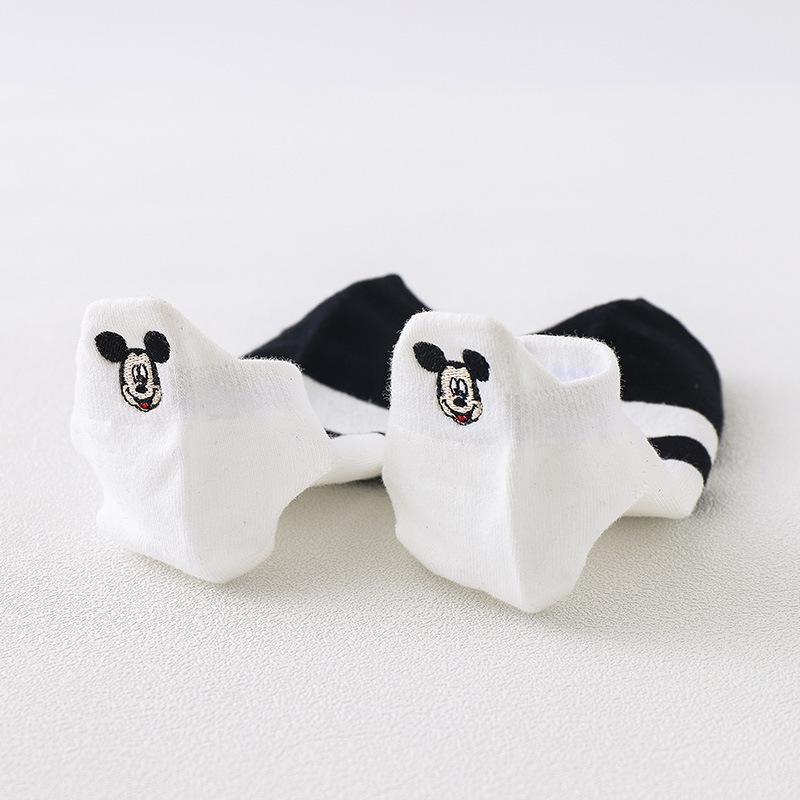 

Women s Invisible Thin Low-Cut Socks - Mickey Cartoon Black & White One Size