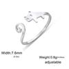 Cute Cat Open Ring for Women Stainless Steel Kitten Adjustable Rings Animal Jewelry Birthday Gift
