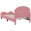 Children s Bed Frame with Headboard Pink 80 x 160 cm Velvet