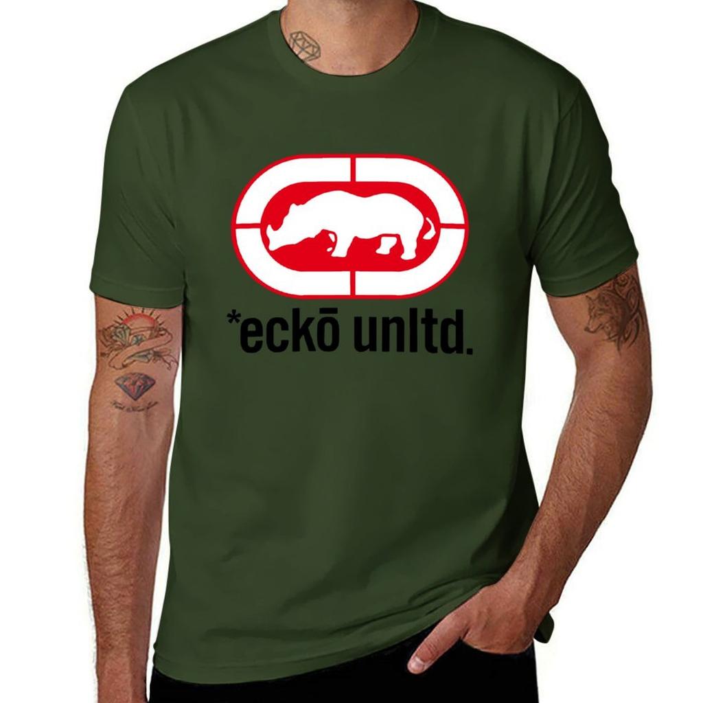 Red Rhino Ecko Unltd Original Nostalgic Streetwear Tshirt Tees Vintage Blouse Black T Shirts For Unisex