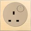 Hoge Kwaliteit Retro Stijl Aluminium Wandlichtschakelaar - Koffiekleurige LED Indicator met Resetknop Universele Elektrische Socket