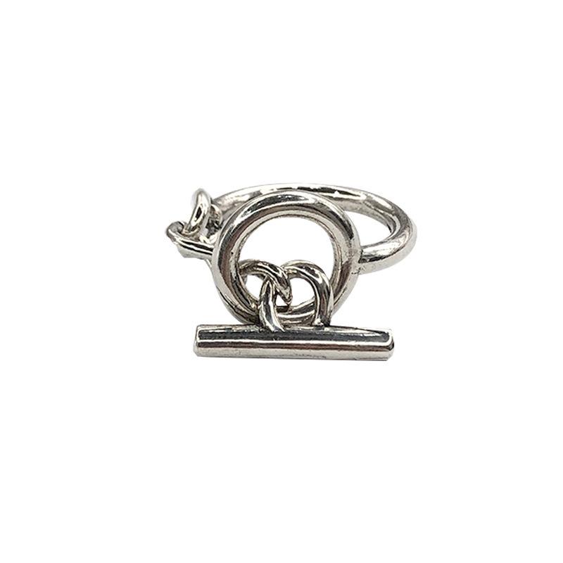 New in 925 Silver Round Ring Adjustable Rings For Women Men Engagement Aesthetic Luxury Jewelry Jewellery