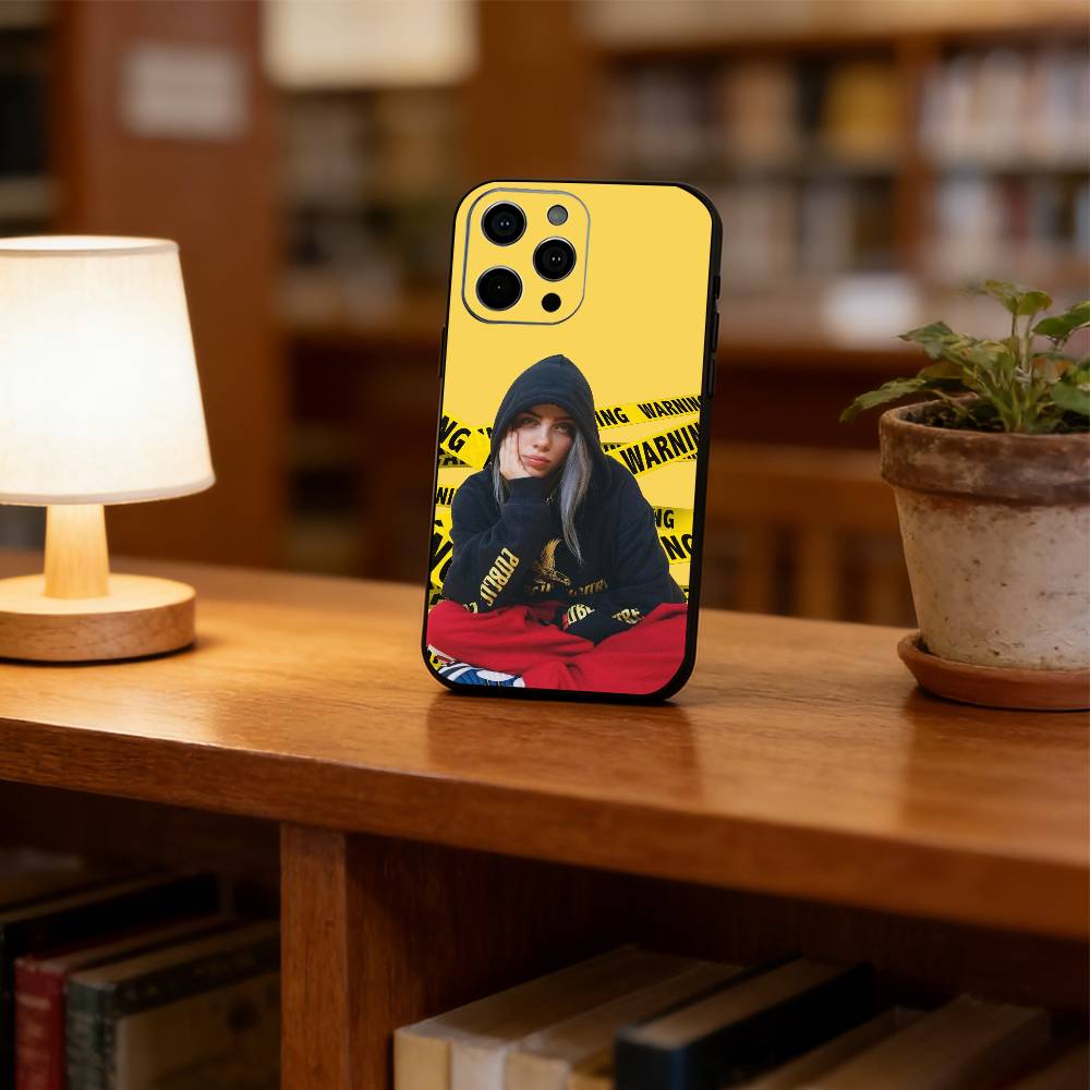 Billie Eilish Phone Case For iPhone 17,16,15,14,13,12,11 Plus,Pro Max,XS,Soft Silicone Black Cover