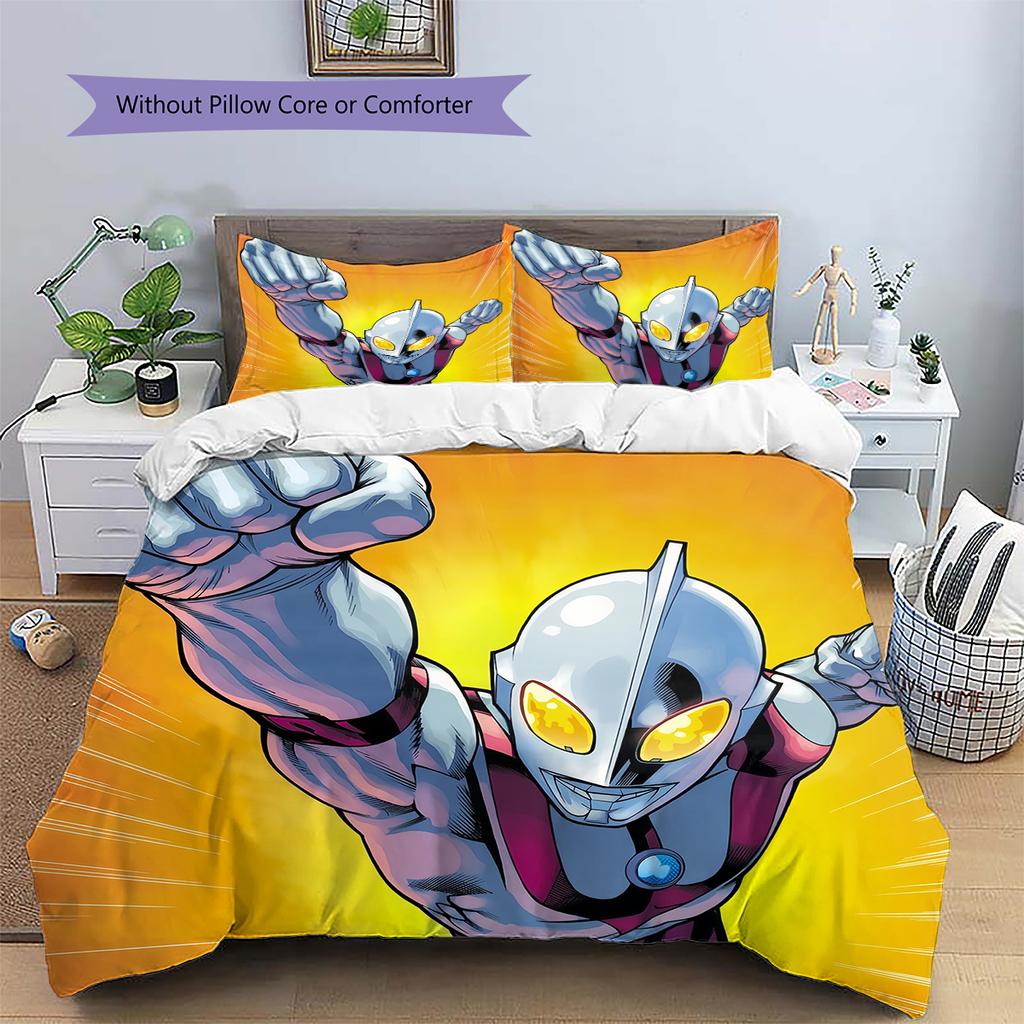 Ultraman Full Body Print Bedding Set, Hero Silhouette Bedroom Decoration, Elegant Household Gift.chl
