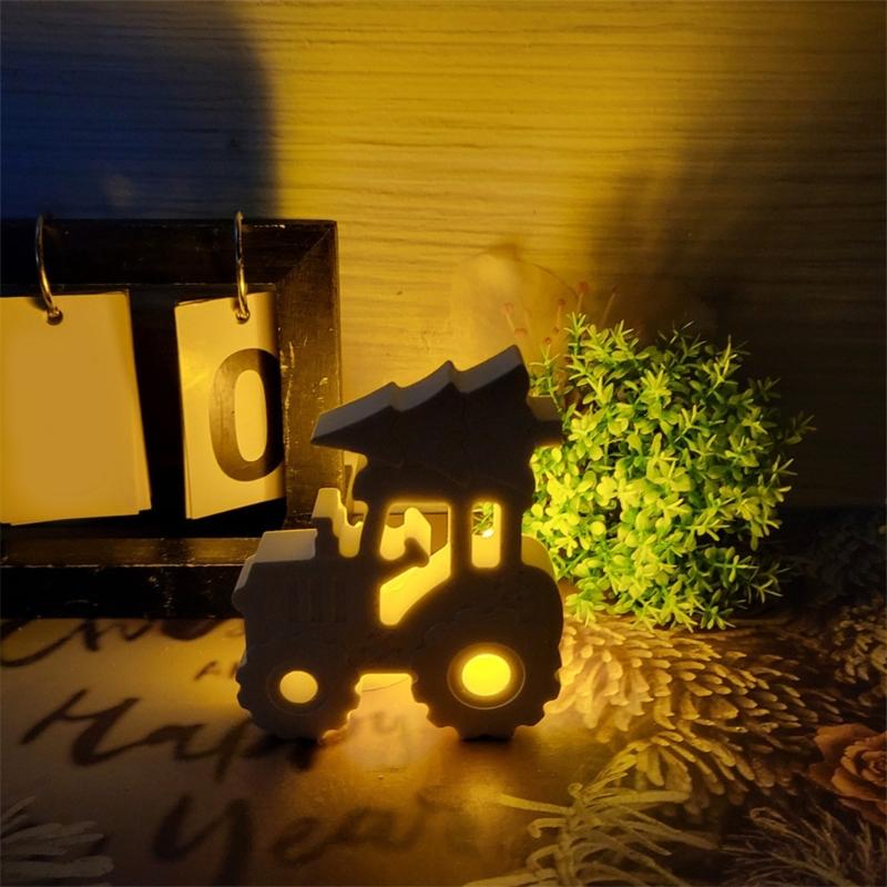 DIY Resin Countdwons Silicone Mold Set Convenient Tractor Christmas Tree Silicone Mold for Home Decoration Crafting