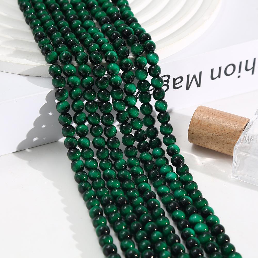 High-Quality Imitation Yellow Tiger Eye Gemstone Glass Beads for DIY Bracelets and Ornaments