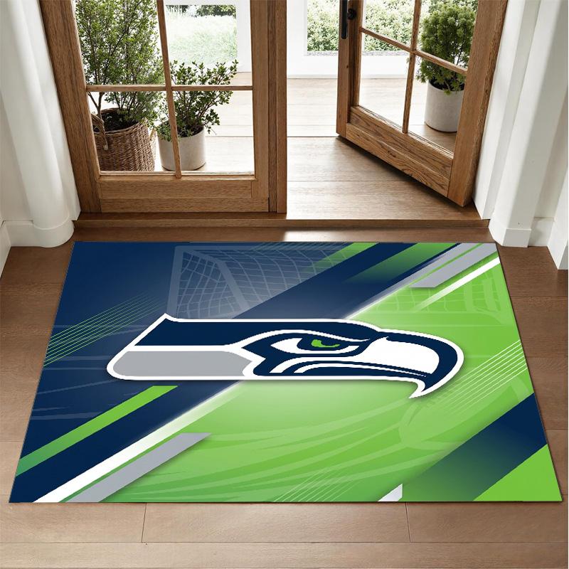 Seattle Seahawks Design Crystal Velvet Rug Soft Decorative Mat for Bedroom Entrance