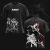 Zaraki Kenpachi BLEACH Anime T-shirt For Men's Clothing Manga Y2k Washed Oversized T Shirt High Quality Cotton Casual Tees Tops