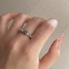 Elegant Shattered Pearl Silver Ring For Women Trendy Fashionable Adjustable Design