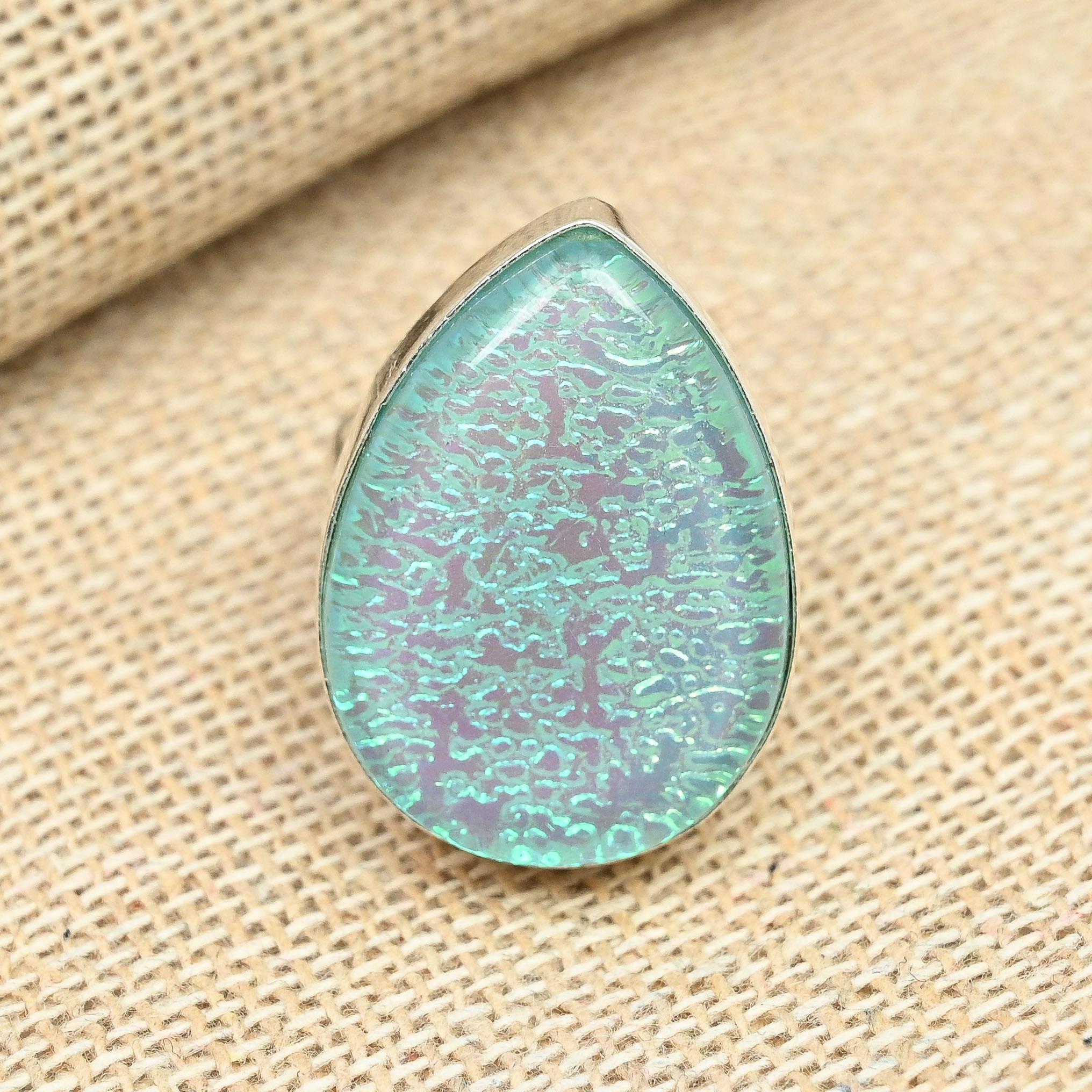 

Синий австралийский тройной опаловый драгоценный камень стерлингового серебра 925 пробы Великолепное кольцо Ювелирные изделия ручной работы 12 синий