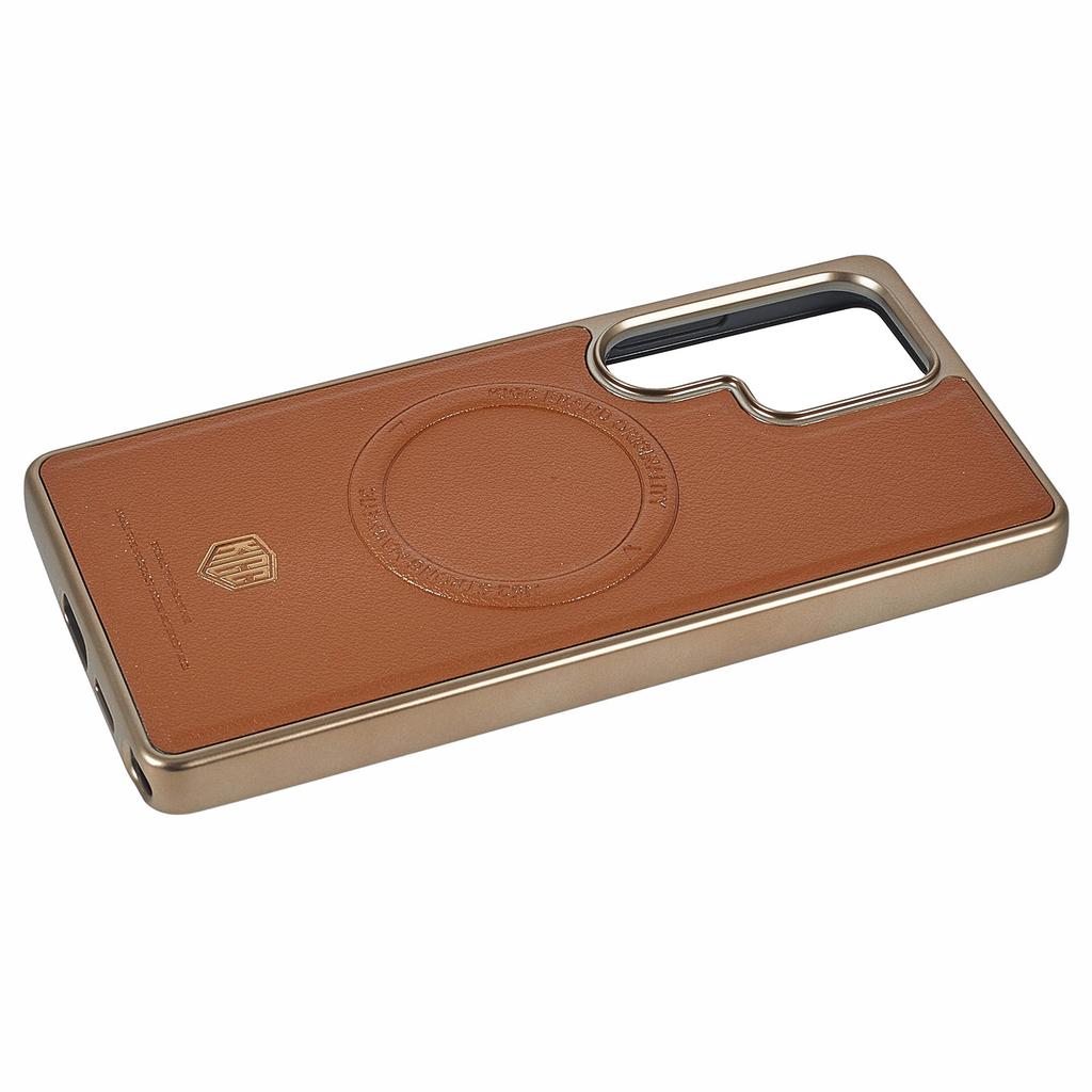 KIGC For Samsung Galaxy S25 Ultra Case Compatible with MagSafe PC+TPU+PU Electroplating Phone Cover