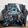 Name Custom Carolina Panthers Logo Print Flannel Blanket High Quality Warm Comfortable Cover for All Seasons Perfect for Gifts Home Decor