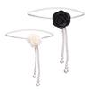 Women Waist Chain Camellia Decor Faux Pearl Single Layer Adjustable Size Waist Belt Various Outfit Accessories