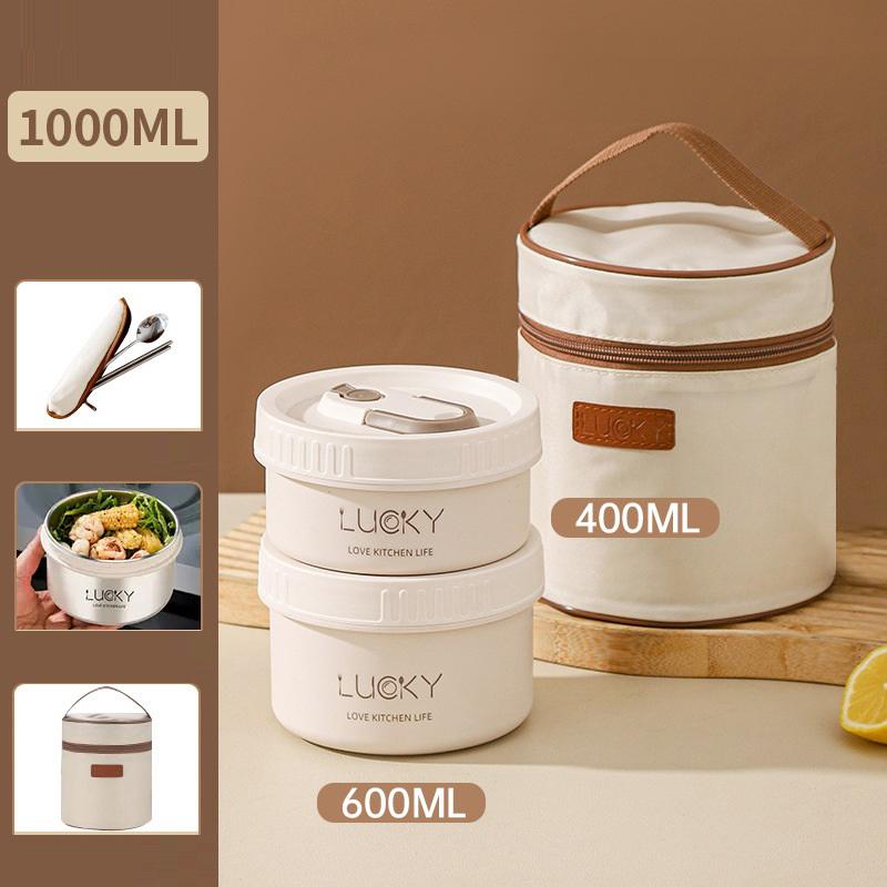1Set Lunch Box Portable Insulated Lunch Container Set Stackable Bento Stainless Steel Lunch Container
