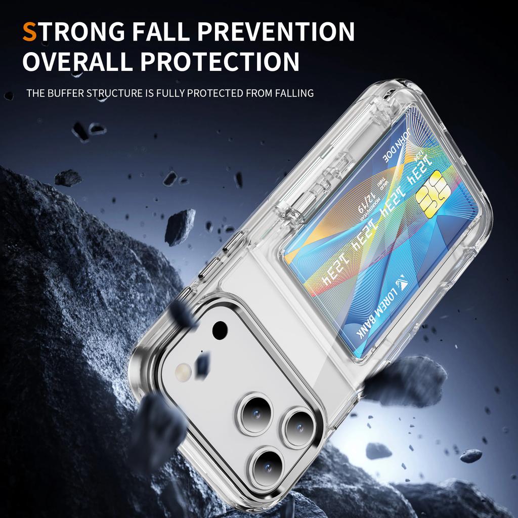 Acryl Harte Hülle Kartenhalter Geldbörse Hülle für Iphone 17 Pro Max Iphone17 17 Air 12 13 Pro 15 16 14 Plus Iphone15 Iphone16