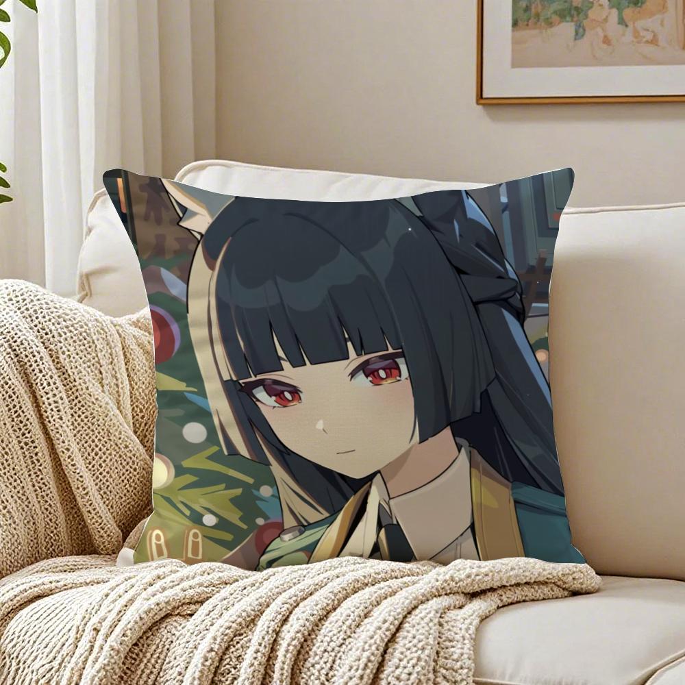 Futuristic Action Chinese Game ZZenless Zone Zero Cushion Cover Pillowcase Antidustmite living Room Sofa Decor Cushion Room