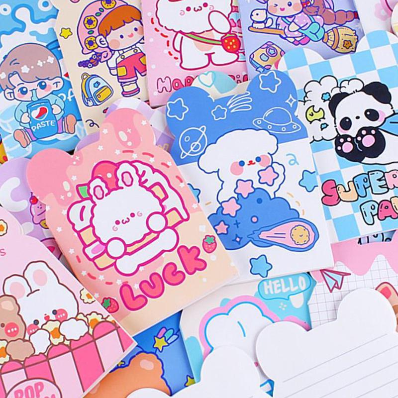 10/20Pcs Cartoon Portable Mini Notebook Daily Planner Notepad Kawaii Cute Notepad Office Supplies Student Stationery Gifts