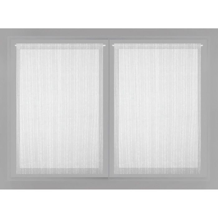 SOLEIL D'OCRE Paire de brise bise Maélis - 60x90 cm - Blanc et gris