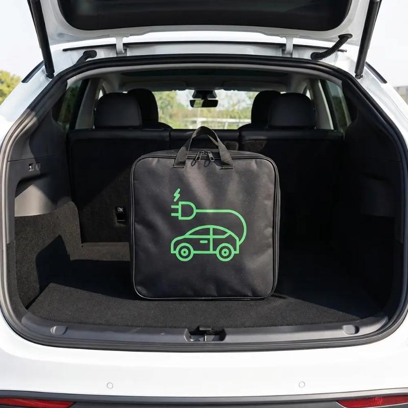 EV Car Charging Gun Storage Organizer 1PCS Durable Electric Car Charger Storage Bag Waterproof Car Battery Cable Handled Bag