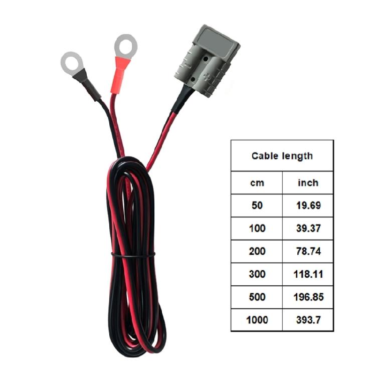 Replacement Battery Cable with SB50 End and Eyelet Hardware for Vehicle Wiring, Marine Use, and Solar Charging