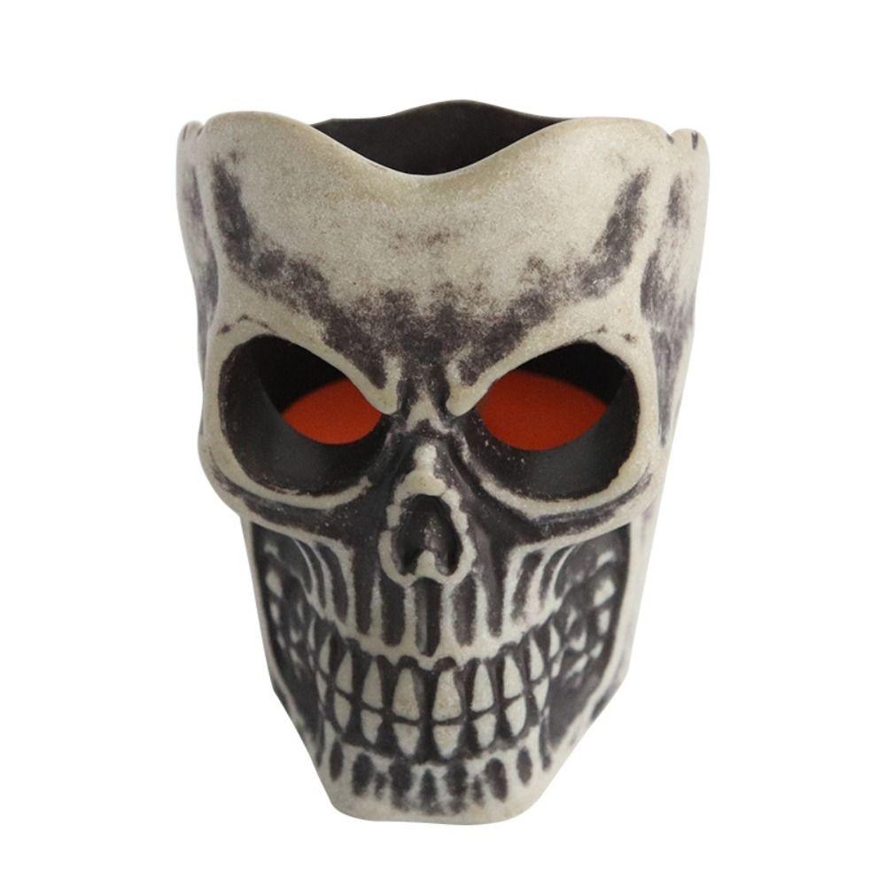 Horror Skull Head Candle Lamp Glow Ghost Lamp Ornament Desktop Decor Skull Head Night Light  KTV