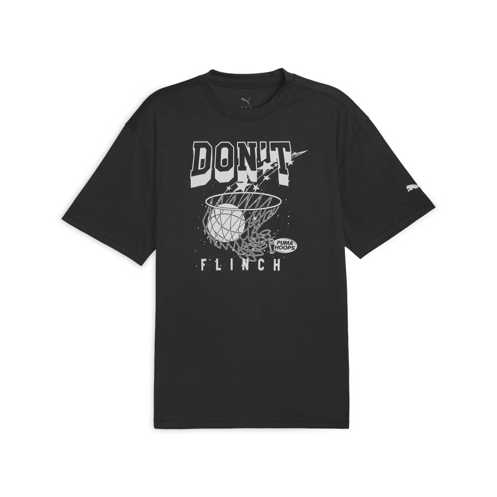 

Puma SS25 Hoopaverse Logo Basketball Theme Print Loose Fit Crew Neck T-Shirt Men Tops 632889-01 XL