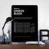 Bitcoin Genesis Block Metal Poster Metal Signs Wall Art Decoration Bedroom Decorations Custom Tin Sign for Home Decoration Retro