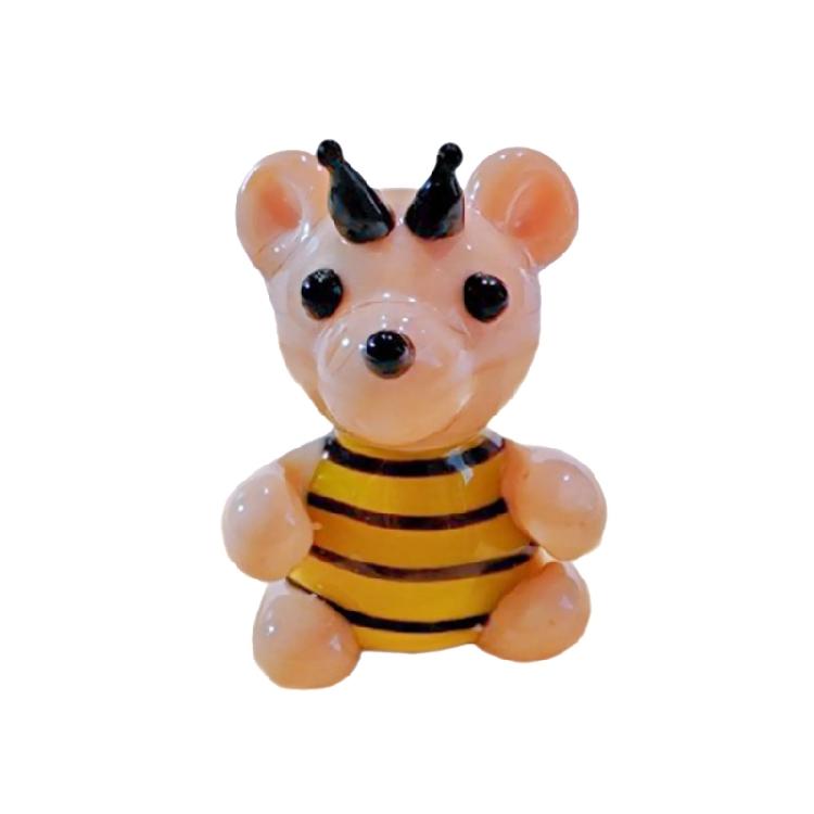 Animal Figurine Handmade Glass Bear Dog Colorful Miniature Sculpture Kids Room Decors Unique Gift for Holidays