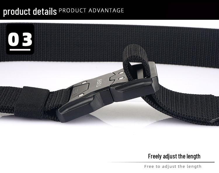 Men's Nylon Tactical Quick Release Belt - Casual & Outdoor Leather Workwear