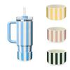 Gestreifter Becherstiefel Kompatibel mit Stanley 40oz 30oz Becher Wasserflasche Bodenschutz Silikonbecherabdeckung für Thermoskanne