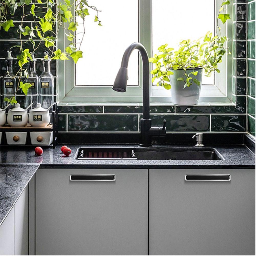 Black Square Single Hole Handle Zinc Zinc Zinc Alloy Cabinet Handle Black Gold Handle  Kitchen Cabinets