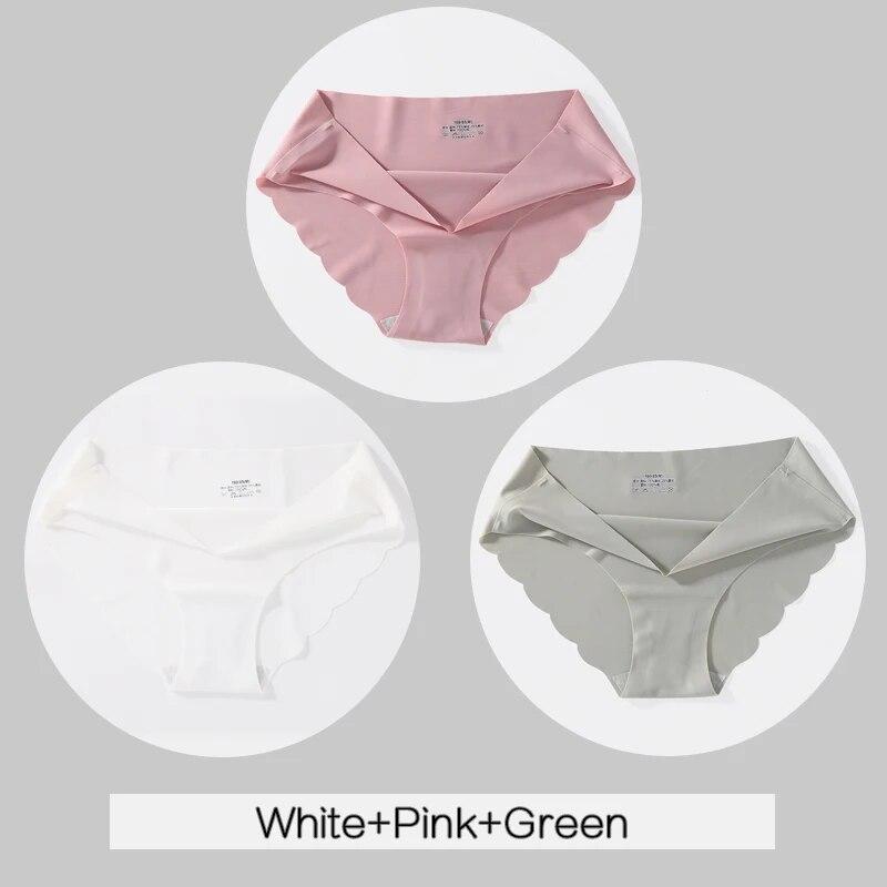 3Pcs/set Women Seamless Panties M-XL Low Waist Briefs Ladies Soft Underwear Sexy Wavy Edge Underpants Female Lingerie