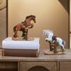 Running Horse Statue Miniature Pony Figurine Resin Simulation Animal Sculpture Home Office Bookshelf Decoration Ornament
